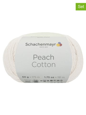 Schachenmayr since 1822 10er-Set: Baumwoll-Mixgarne "Peach Cotton" in Weiß - 10x 50 g