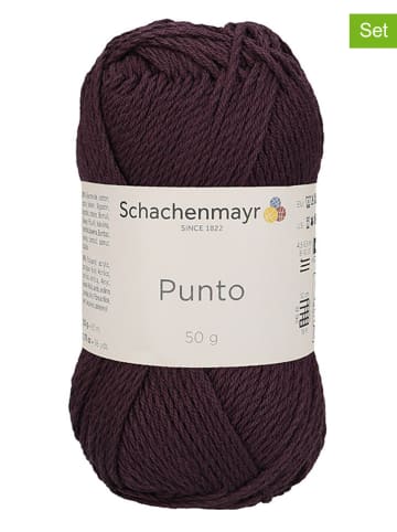 Schachenmayr since 1822 10er-Set: Baumwoll-Mixgarne "Punto" in Bordeaux - 10x 50 g