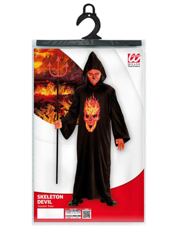 Widmann Peleryna kostiumowa "SKELETON DEVIL" w kolorze czarno-pomarańczowym