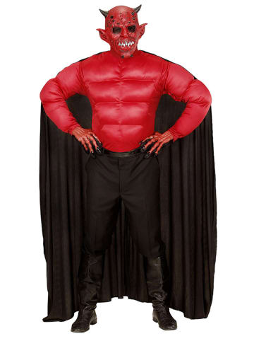 Widmann 2-delig kostuum "DUIVEL" rood/zwart