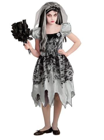 Widmann 2-delig kostuum "SPOOKBRUID" zilverkleurig/zwart