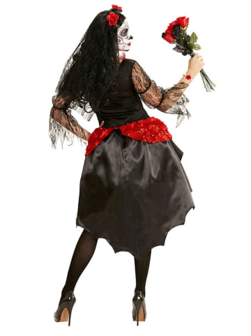 Carnival Party 2-delig kostuum "BRUID DIA DE LOS MUERTOS" zwart/rood