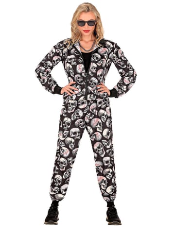 Carnival Party 2-delig kostuum "PARTY FASHION TRAININGSPAK MET DOODSKOPPEN" zwart/meerkleurig