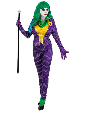 Carnival Party 3-delig kostuum "EVIL CLOWN" paars/geel