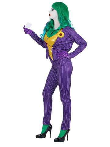 Carnival Party 3-delig kostuum "EVIL CLOWN" paars/geel