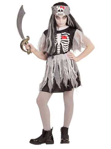 Carnival Party 2-delig kostuum "SPOOKSCHIPPIRAAT" wit/zwart