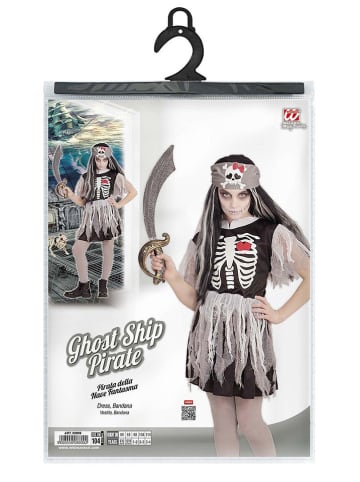 Carnival Party 2-delig kostuum "SPOOKSCHIPPIRAAT" wit/zwart