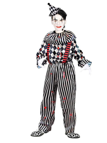 Carnival Party 2-delig kostuum "RETRO CLOWN" zwart/wit