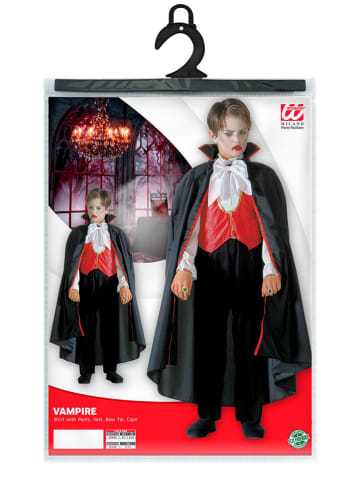 Carnival Party 4-delig kostuum "VAMPIER" rood/zwart