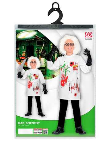 Widmann 2-delig kostuum "MAD SCIENTIST" wit/meerkleurig