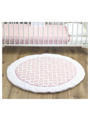 Emma+Noah Krabbeldecke "Sheer Boho" in Rosa/ Weiß - Ø 100 cm