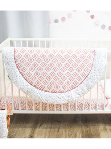 Emma+Noah Krabbeldecke "Sheer Boho" in Rosa/ Weiß - Ø 100 cm