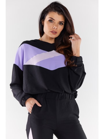 Awama Bluza w kolorze czarno-lawendowym