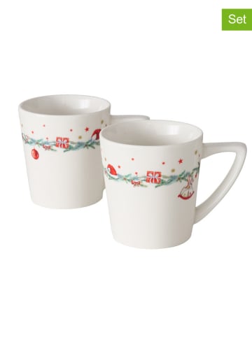 Boltze 2er-Set: Tassen "Florenza" in Weiß/ Bunt - 300 ml