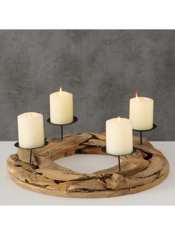 Boltze Kerzenleuchter "Palu" in Natur - Ø 43 cm