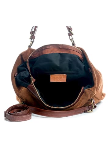 Lucca Baldi Skórzany shopper bag w kolorze brązowym - 45 x 50 x 20 cm