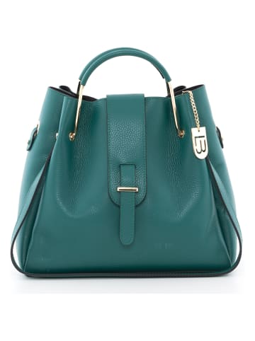 Lucca Baldi Leren handtas groen - (B)33 x (H)28 x (D)13 cm