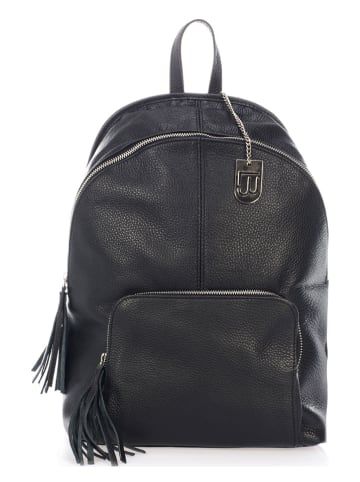 Lucca Baldi Skórzany plecak "Cisano" w kolorze czarnym - 35 x 37 x 14 cm