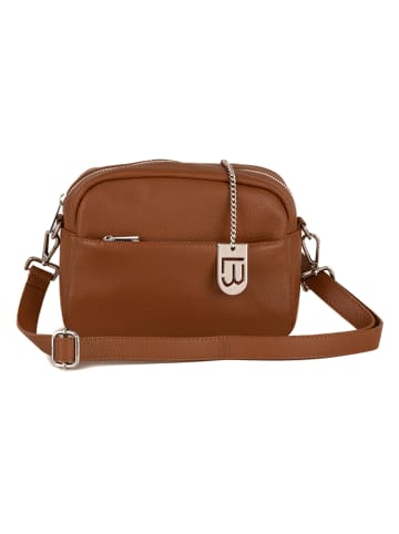 Lucca Baldi Leder-Umhängetasche in Cognac - (B)22 x (H)18 x (T)9 cm