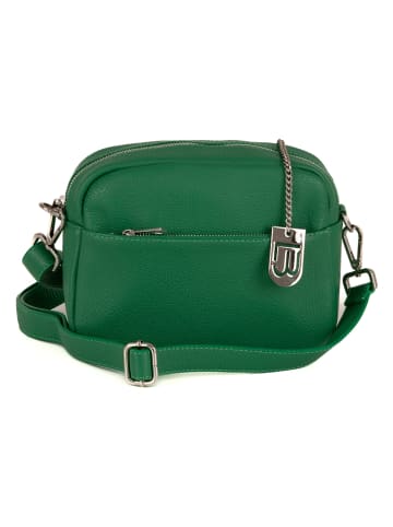 Lucca Baldi Leren schoudertas groen - (B)22 x (H)18 x (D)9 cm