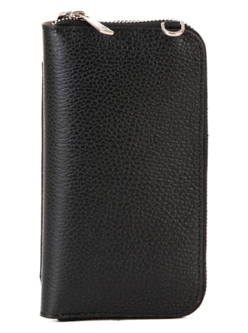 Lia Biassoni Skórzana torebka "Cerca" w kolorze czarnym na telefon - 11 x 19 x 4 cm