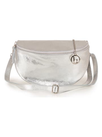 Lia Biassoni Leder-Brusttasche in Silber - (B)31 x (H)20 x (T)1 cm