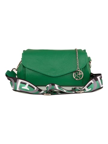 Pia Sassi Leren schoudertas groen - (B)24 x (H)14 x (T)10 cm