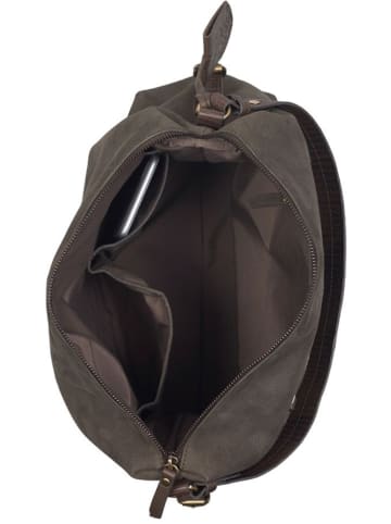 Burkely Leder-Schultertasche "Soul Sem" in Braun - (B)34 x (H)26 x (T)12 cm