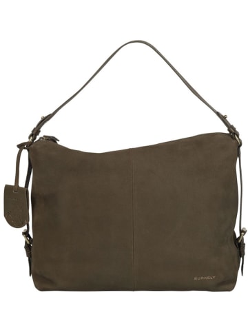 Burkely Leder-Schultertasche "Soul Sem" in Khaki - (B)34 x (H)26 x (T)12 cm