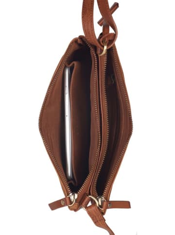 Burkely Leder-Umhängetasche "Soul Sem" in Cognac - (B)25 x (H)15 x (T)3 cm