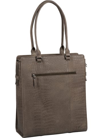 Burkely Leren handtas "Casual Carly" grijs - (B)33,5 x (H)39 x (D)12 cm