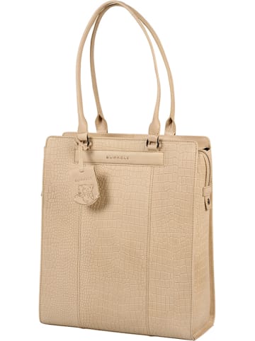 Burkely Leder-Henkeltasche "Casual Carly" in Beige - (B)33,5 x (H)39 x (T)12 cm