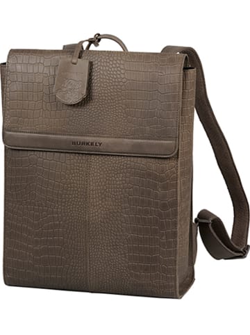 Burkely Leren rugzak "Casual Carly" grijs - (B)33 x (H)38 x (D)12 cm