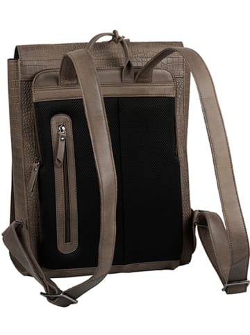 Burkely Leder-Rucksack "Casual Carly" in Grau - (B)33 x (H)38 x (T)12 cm