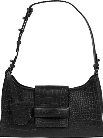 Burkely Leder-Schultertasche "Casual Carly" in Schwarz - (B)24 x (H)13 x (T)6 cm