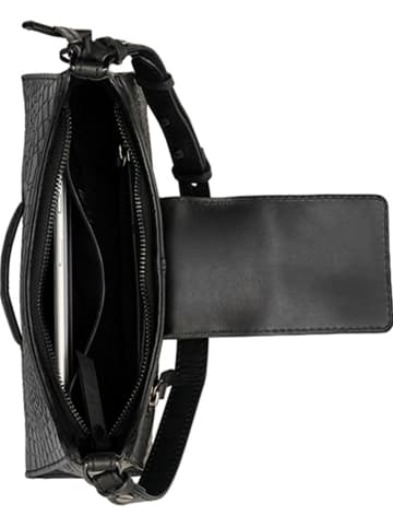 Burkely Leder-Schultertasche "Casual Carly" in Schwarz - (B)24 x (H)13 x (T)6 cm
