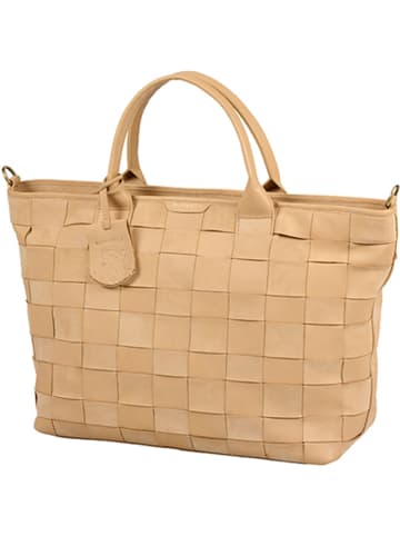 Burkely Leren shopper "Even Elin" beige - (B)40 x (H)31 x (D)14 cm