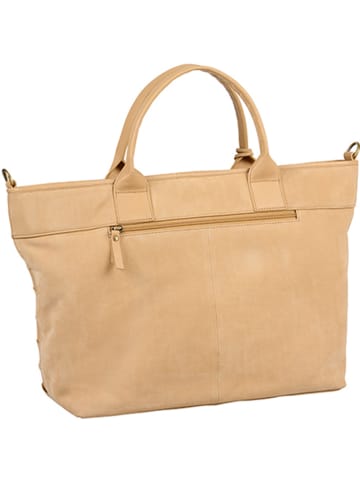 Burkely Leren shopper "Even Elin" beige - (B)40 x (H)31 x (D)14 cm
