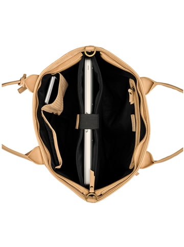 Burkely Leren shopper "Even Elin" beige - (B)40 x (H)31 x (D)14 cm