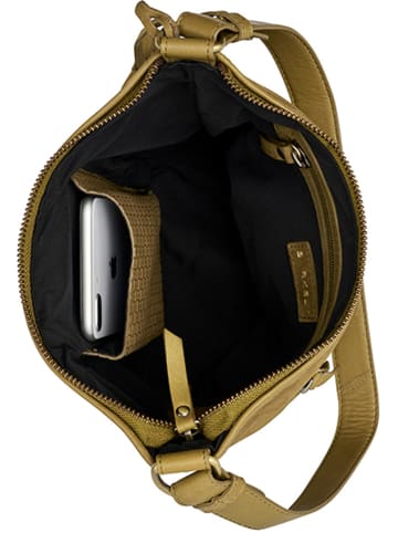 Burkely Leder-Schultertasche "Even Elin" in Khaki - (B)19 x (H)21 x (T)12 cm