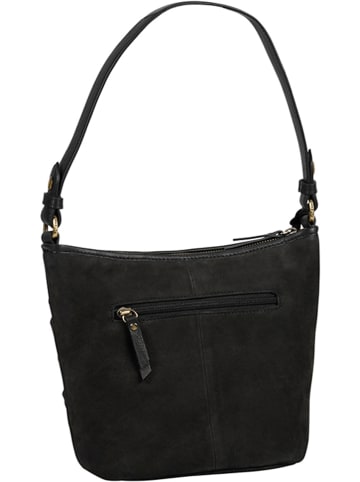 Burkely Leder-Schultertasche "Even Elin" in Schwarz - (B)19 x (H)21 x (T)12 cm