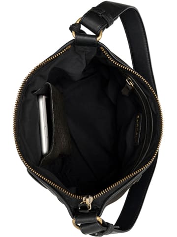Burkely Leder-Schultertasche "Even Elin" in Schwarz - (B)19 x (H)21 x (T)12 cm
