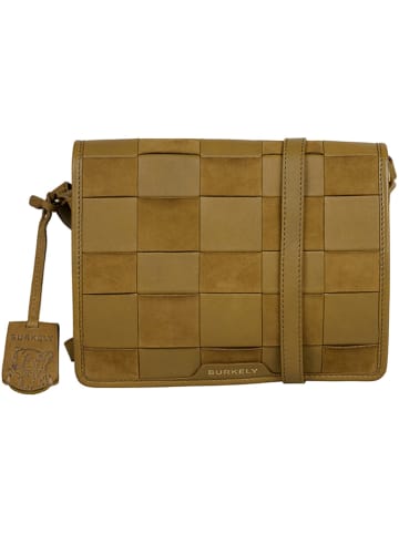 Burkely Leder-Umhängetasche "Even Elin" in Khaki - (B)24 x (H)18 x (T)6 cm