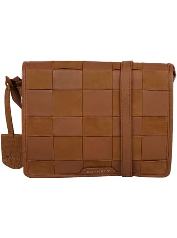 Burkely Leder-Umhängetasche "Even Elin" in Cognac - (B)24 x (H)18 x (T)6 cm