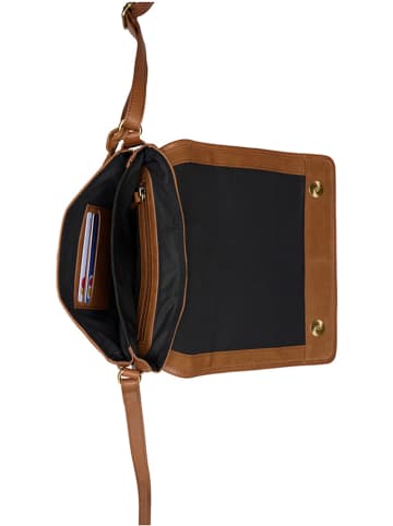 Burkely Leder-Umhängetasche "Even Elin" in Cognac - (B)24 x (H)18 x (T)6 cm