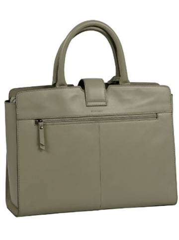 Burkely Leder-Henkeltasche "Modest Meghan" in Hellgrün - (B)36,5 x (H)23 x (T)10 cm