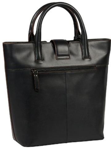 Burkely Leder-Henkeltasche "Modest Meghan" in Schwarz - (B)26,5 x (H)31 x (T)13 cm