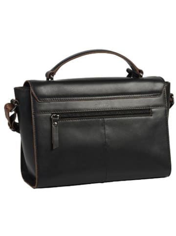 Burkely Leder-Henkeltasche "Modest Meghan" in Schwarz - (B)26 x (H)18 x (T)7 cm