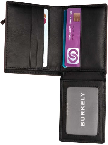 Burkely Leder-Geldbörse "Modest Meghan" in Schwarz - (B)8 x (H)10 x (T)1,5 cm