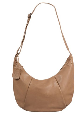 Burkely Leder-Schultertasche "Just Jolie" in Taupe - (B)45 x (H)28 x (T)9 cm